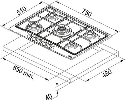 Варочная панель Franke FHTL 755 4G TC GF C
