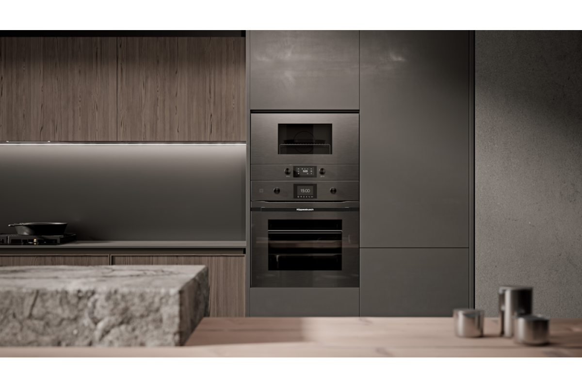 Компактный духовой шкаф с микроволнами Kuppersbusch CBM 6350.0 GPH 6 Black Steel