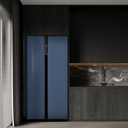 Холодильник Weissgauff WSBS 600 NoFrost Inverter Blue Glass
