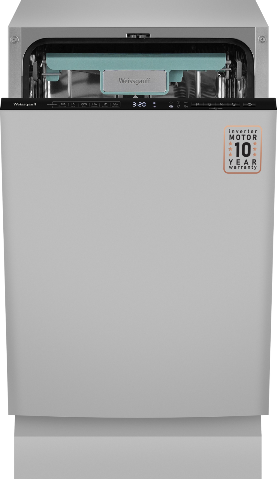Встраиваемая посудомоечная машина Weissgauff BDW 4535 D Inverter Autoopen Timer Floor