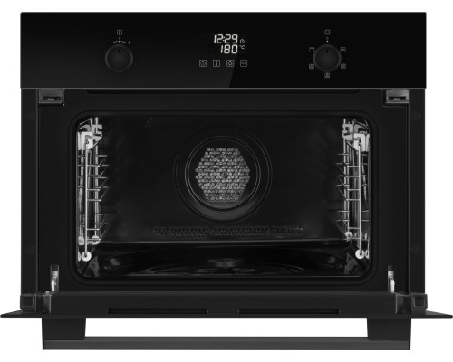 Встраиваемый компактный духовой шкаф с СВЧ Weissgauff OE 449 PDBK Black Edition