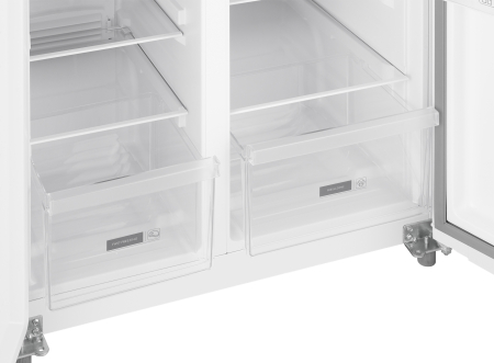 Холодильник Weissgauff WSBS 500 Inverter NoFrost White Glass