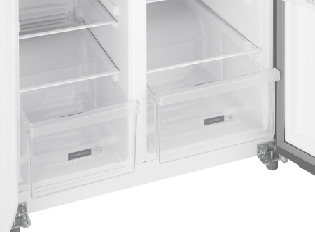 Холодильник Weissgauff WSBS 500 Inverter NoFrost Beige Glass
