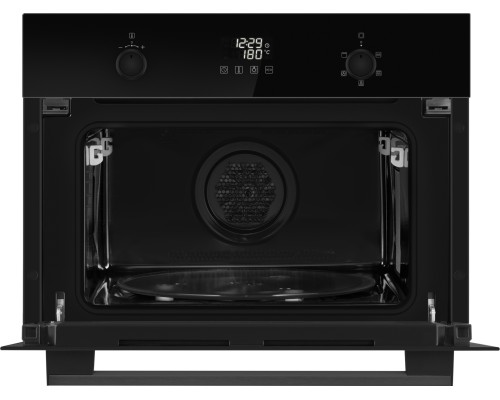 Встраиваемый компактный духовой шкаф с СВЧ Weissgauff OE 449 PDBK Black Edition