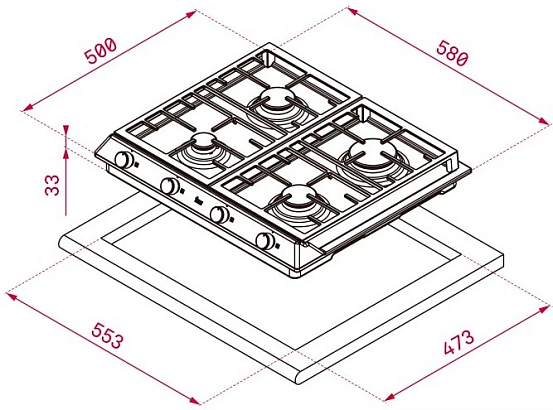 Варочная панель Teka EX 60.1 4G AI AL CI DR