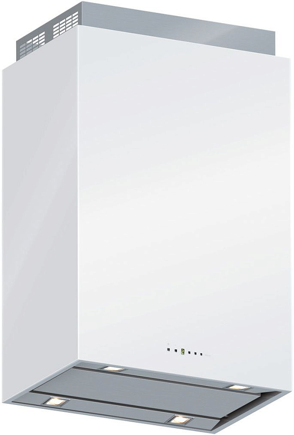 Вытяжка Falmec Design+ LAGUNA isola 60 inox vetro bianco (800)