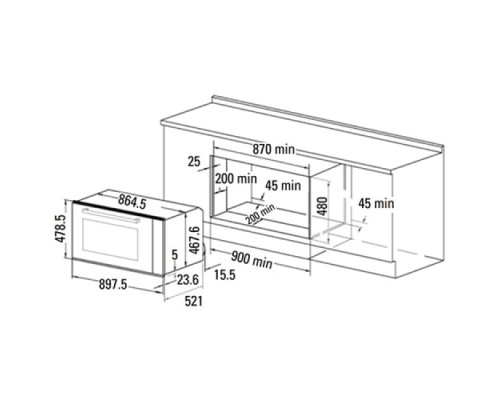Газовый духовой шкаф Cata HFG-900