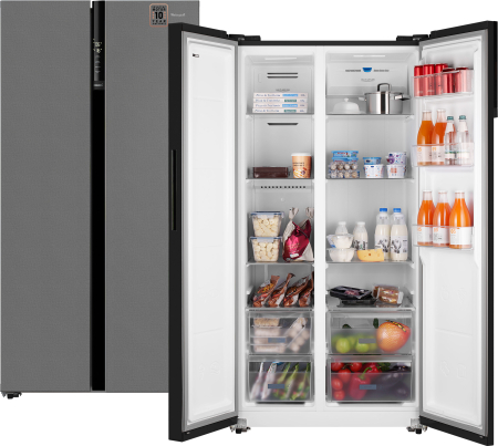 Холодильник Weissgauff WSBS 600 NoFrost Inverter Bru Steel Glass