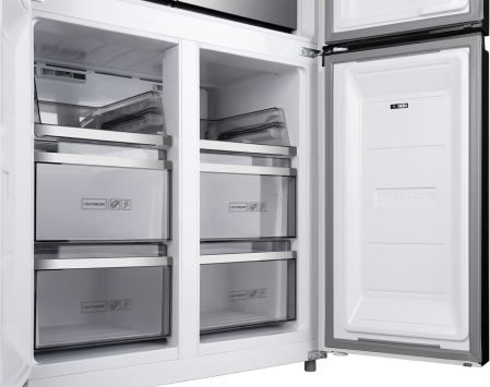 Холодильник Weissgauff WCD 590 NoFrost Inverter Premium EcoFresh White Glass