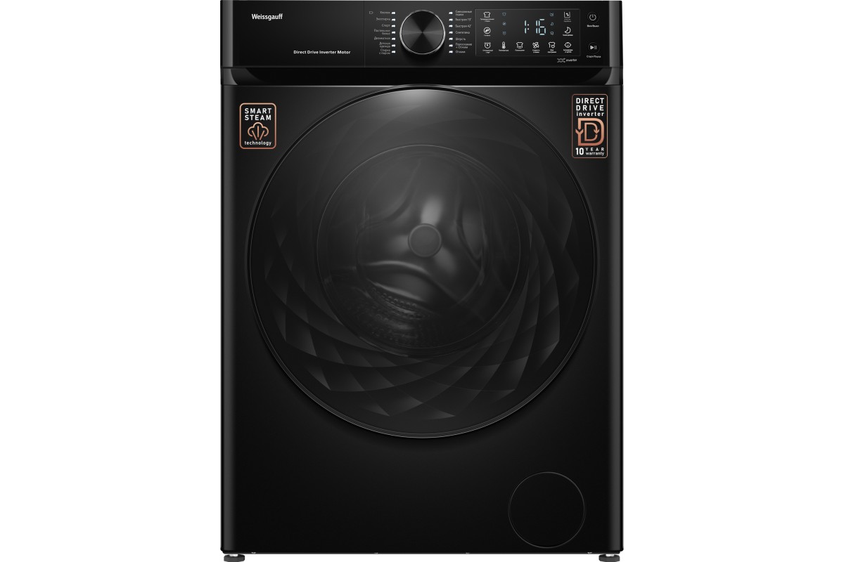 Стиральная машина с прямым приводом Weissgauff WM 59411 Direct Drive Inverter Steam Matt Black