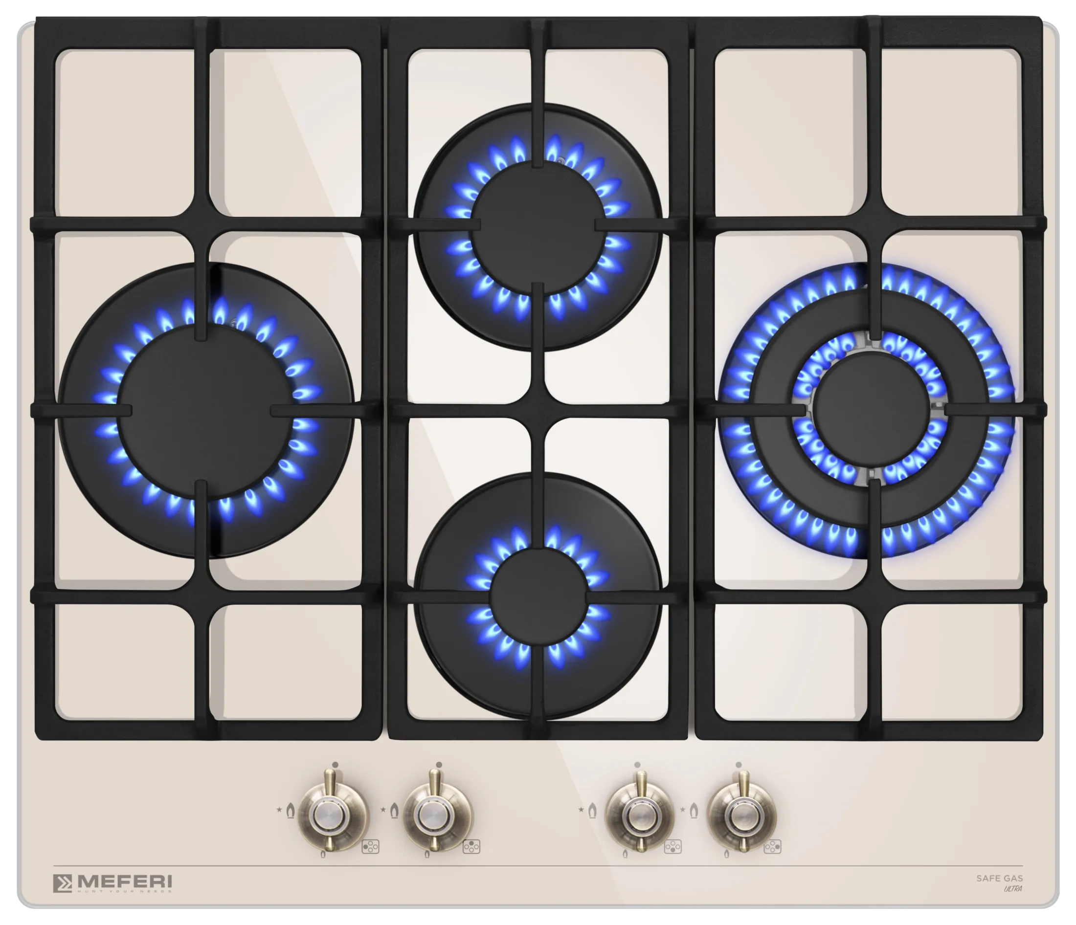 Газовая варочная панель MEFERI MGH604BG GLASS RETRO