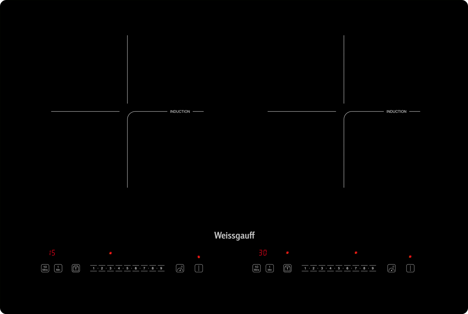 Стеклокерамическая варочная панель Weissgauff HI 412 H
