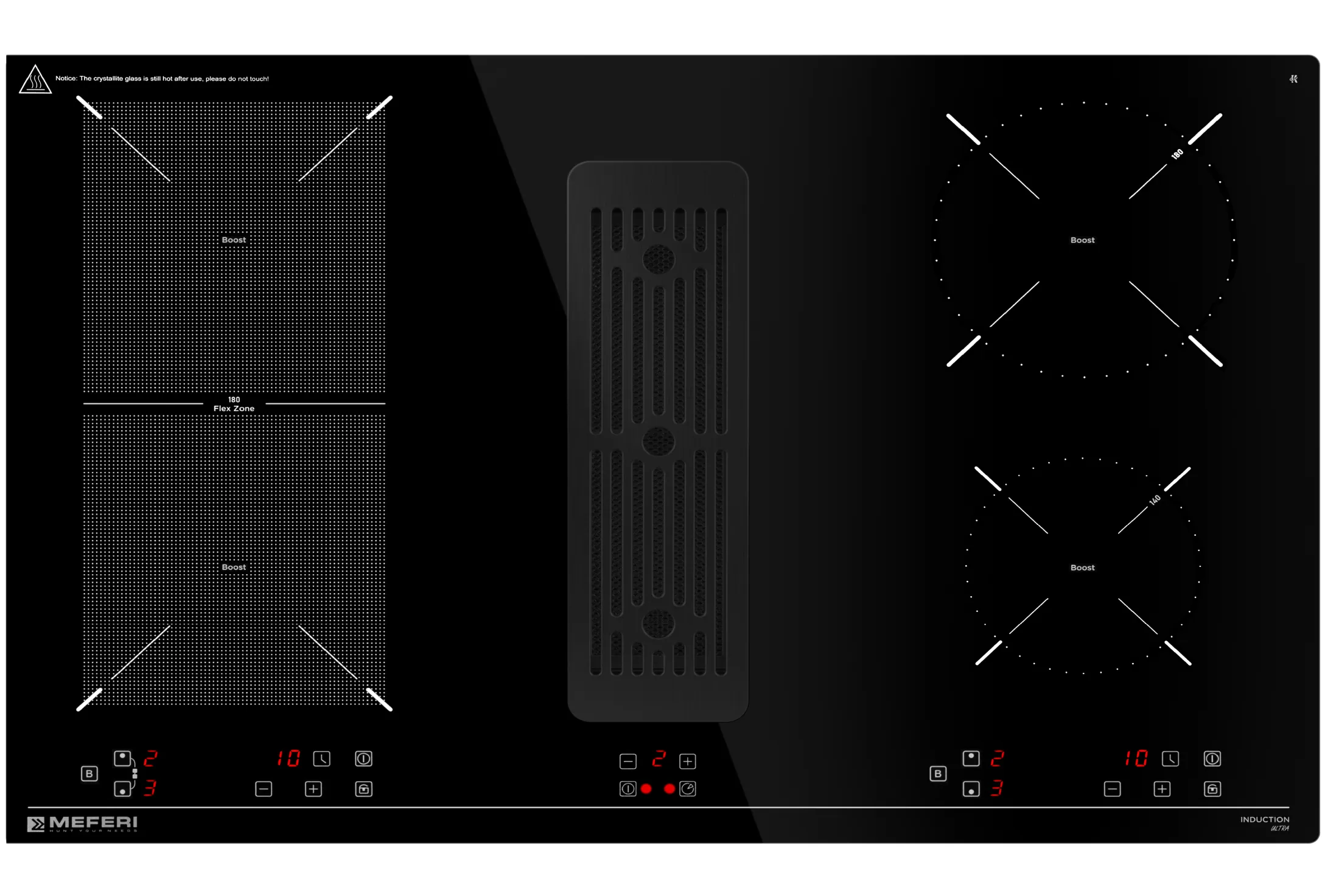 Варочная панель индукционная с вытяжкой Meferi XSMART35IX ULTRA