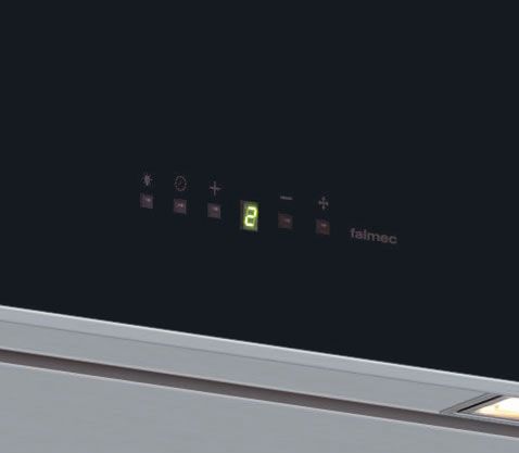 Вытяжка Falmec Design+ LAGUNA 90 inox vetro nero (800)