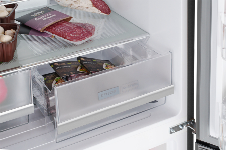 Холодильник Weissgauff WCD 450 Bru Steel Glass NoFrost Inverter