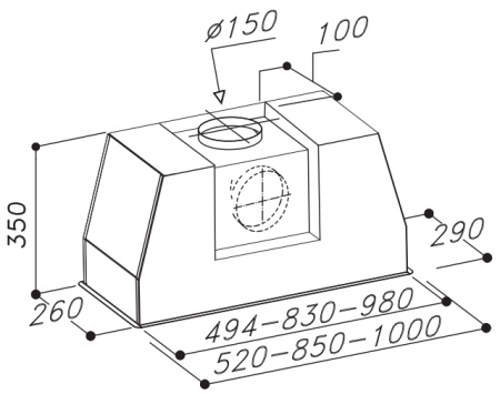 вытяжка Sirius SL 906-L 100