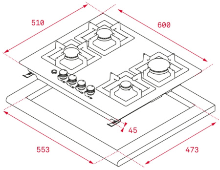 Газовая панель Teka EFX 60.1 4G AI AL DR CI