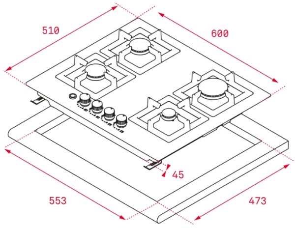 Газовая панель Teka EFX 60.1 4G AI AL DR CI