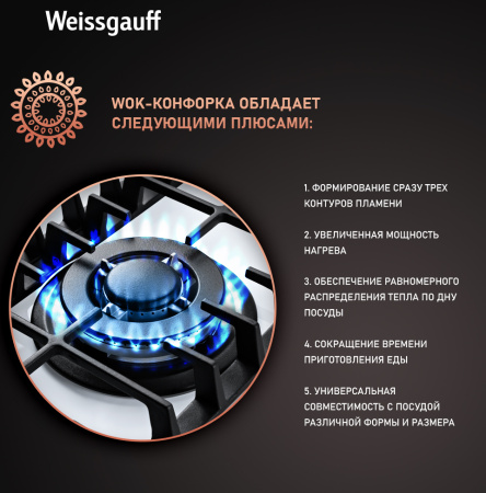 Газовая варочная панель Weissgauff HGG 451 WFh