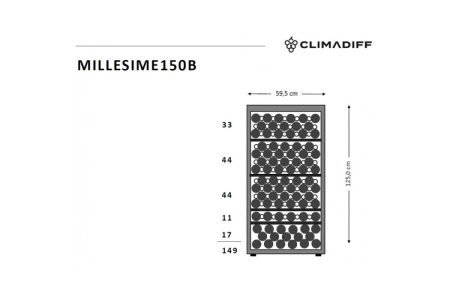 Монотемпературный винный шкаф Climadiff MILLESIME150B