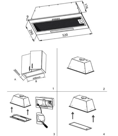 Вытяжка Evelux INTEGRAL 60 B