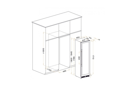 Винный шкаф Meyvel MV106-KBT2 (Slim)
