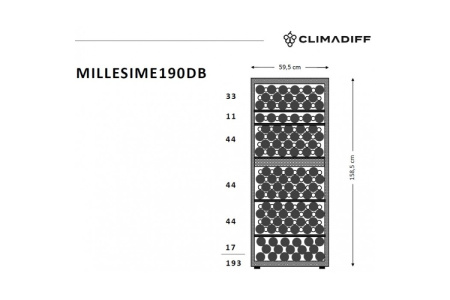 Двухзонный винный шкаф Climadiff MILLESIME190DB