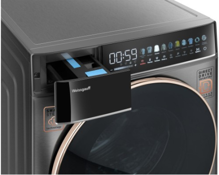 Стиральная машина Weissgauff WMD 58411 Direct Drive Inverter Premium Steam Grey