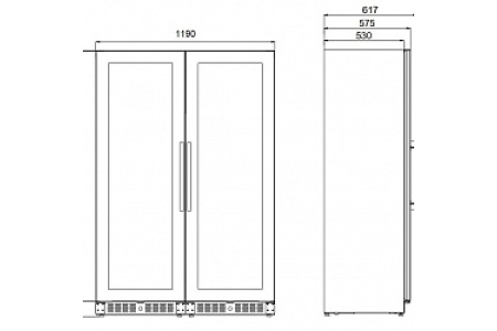 Винный шкаф Dometic E115FG Double Silver