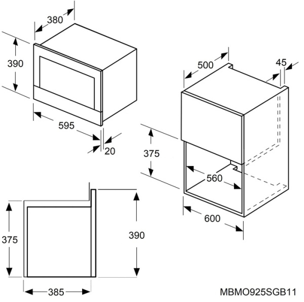 Микроволновая печь встраиваемая MAUNFELD MBMO925SGW11