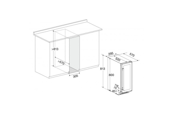 Винный шкаф Temptech OBIU 30 DSS