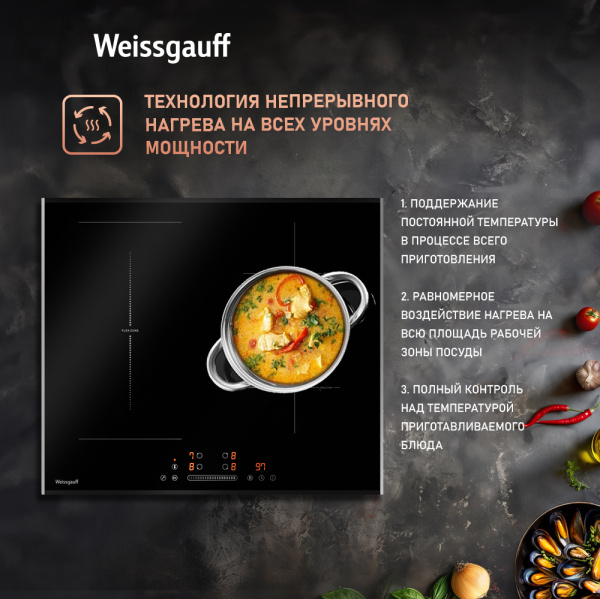 Стеклокерамическая панель Weissgauff HI 643 BFZG