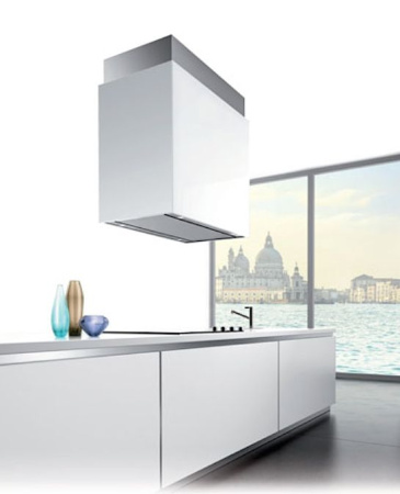 Вытяжка Falmec Design+ LAGUNA isola 60 inox vetro bianco (800)