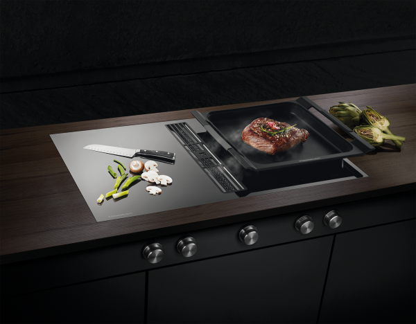 Индукционная варочная панель с вытяжкой Kuppersbusch KMI 9850.0 SR Stainless Steel