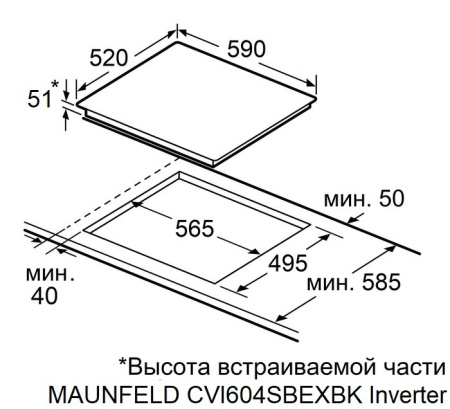 Индукционная варочная панель Maunfeld CVI604SBEXBK Inverter