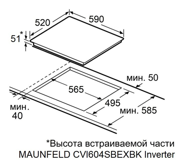 Индукционная варочная панель Maunfeld CVI604SBEXBK Inverter