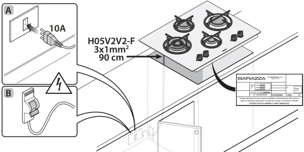 Газовая варочная панель Barazza 1PMD104N