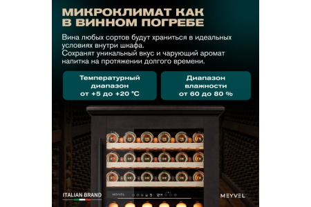 Винный шкаф Meyvel MV77PRO-KBT2 (Тёмный шоколад)