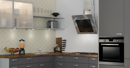 Наклонная кухонная вытяжка LEX Mini 600 Inox