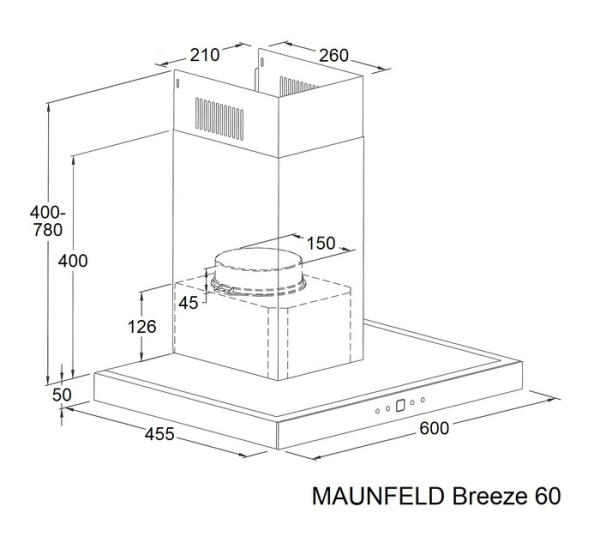 Кухонная вытяжка Maunfeld Breeze 60 нержавеющая сталь