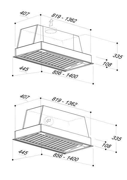 вытяжка Sirius SL 909 IX 85