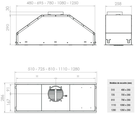 вытяжка Pando GTI/510 INOX V.1050 ECO SEC PLUS