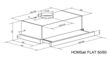 Вытяжка HOMSair FLAT 50 БЕЛЫЙ