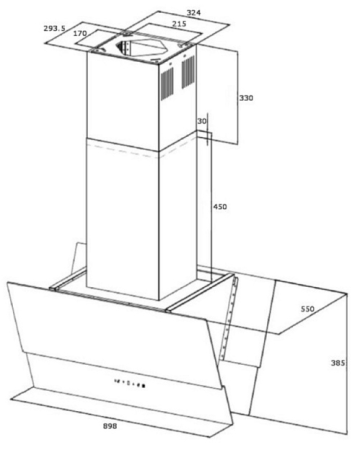 Каминная вытяжка Korting KHA 99750 GW