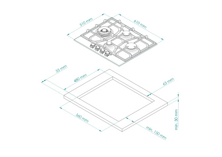 Варочная панель Kuppersberg FS 604 W Silver