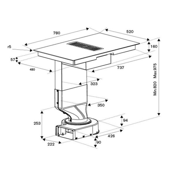 Панель варочная индукционная с вытяжкой Bertazzoni P784ICHNE