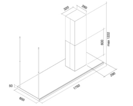 Вытяжка Falmec DESIGN LUMEN ISOLA STEEL 175 DX