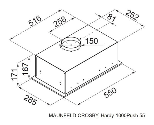 Кухонная вытяжка Maunfeld Crosby Hardy 1000Push нержавеющая сталь