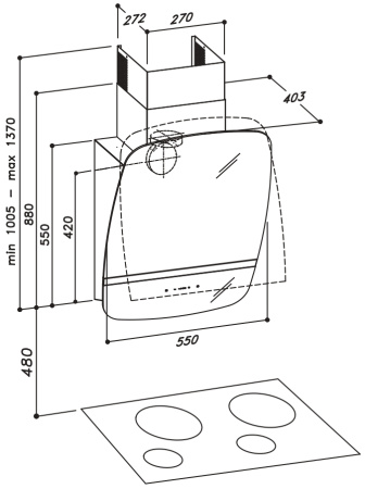 Настенная вытяжка Sirius SLTC 90 W