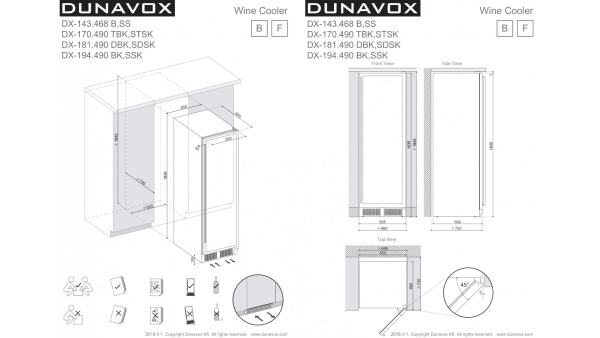 Винный шкаф Dunavox DX-194.490MBK